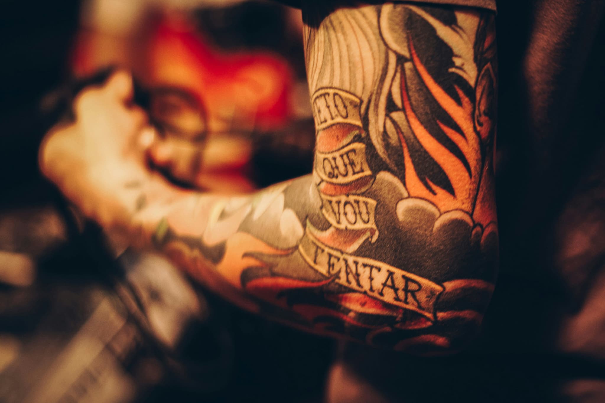 An arm tattoo